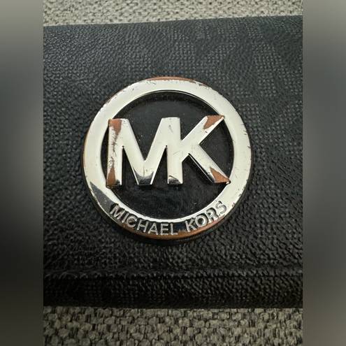 Michael Kors Pre-Owned  Black/Grey Jet Set Large Trifold Wallet