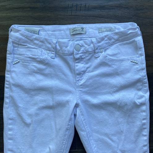 7 For All Mankind  Cropped Jeans Women’s Size 6 White Easy Fit