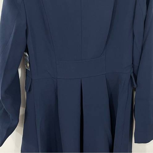 Modcloth NWT  Along for the Ride Navy Blue Crepe Coat Size MEDIUM