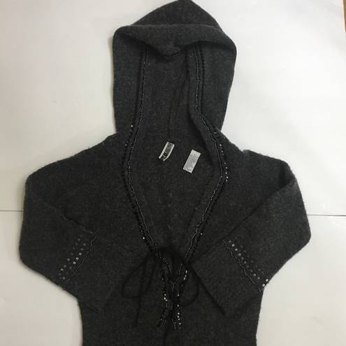 BKE  The Buckle Wool Hoodie Gray Small Sequins Trim