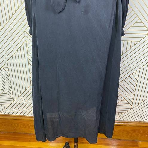 Equipment  Femme Francois Silk Shirt Button Down Dress in Black Size US Medium