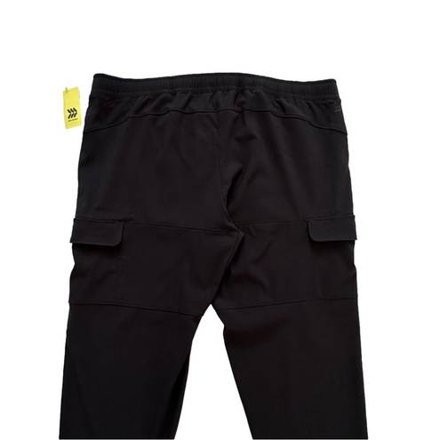 All In Motion  Pants Black Stretch Pull On Cargo Tapered Leg Active Size XXL