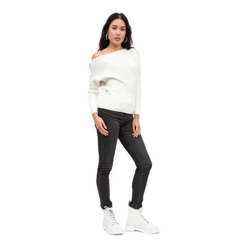 n:philanthropy  White Off Shoulder Ribbed Sweater Elda Size Medium New