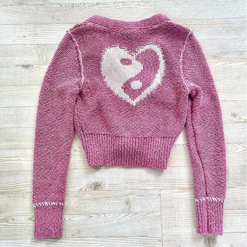 Pilcro  Anthropologie Icon Cardigan Sweater | Yin Yang Heart Size XS