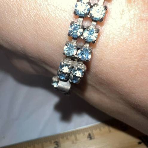 The Row Vintage Prong Set Double Blue Rhinestone Bracelet