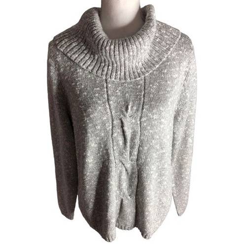 Sag Harbor  Missy Grey Metallic Turtleneck Pullover Long Sleeve Sweater