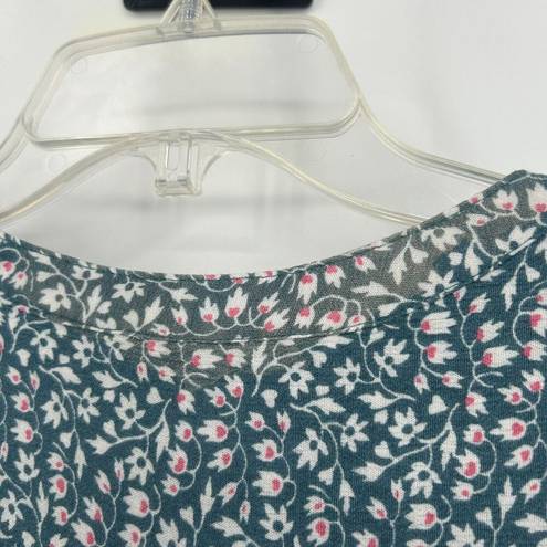 Market & Spruce Stitch Fix Market Spruce Gauzy Peasant Top Ditzy Floral Green Pink Boho Size XL