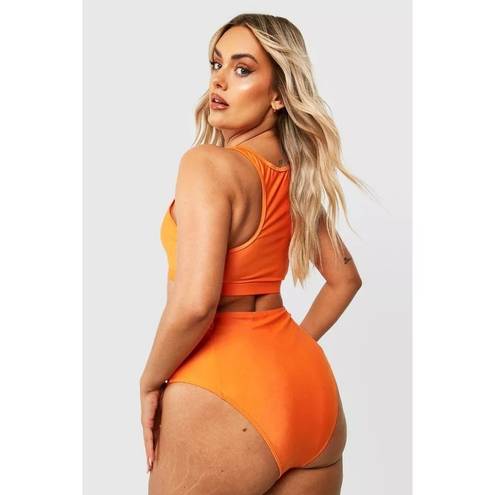 Boohoo  Orange High Waist Bikini Bottom Size 24 NEW