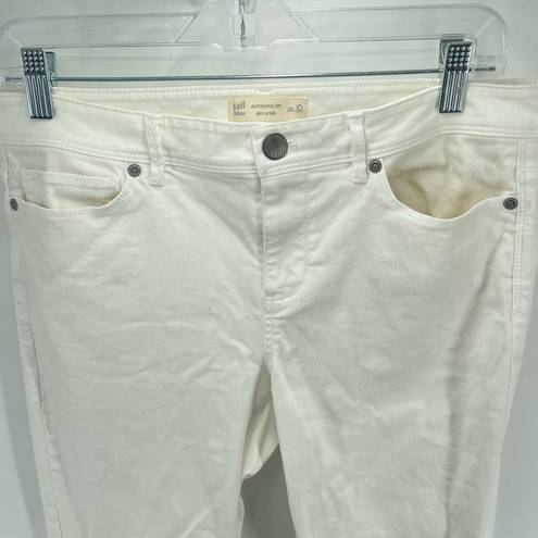 J.Jill  Women's Authentic Fit Slim Ankle Zipper Fly Button Jeans 10 Denim White
