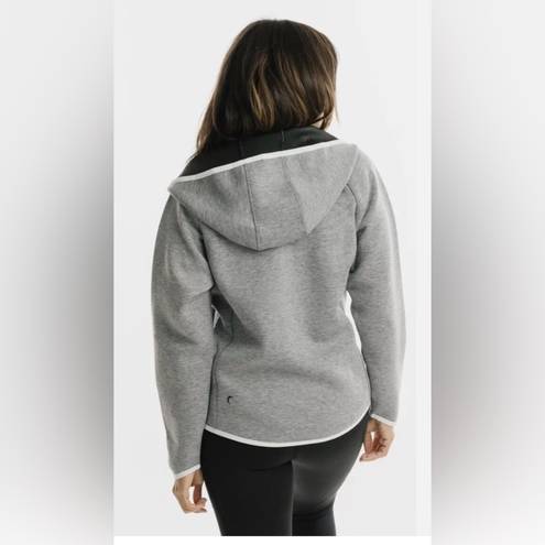 Zyia  Active Gray sport pocket hoodie zip up Jacket