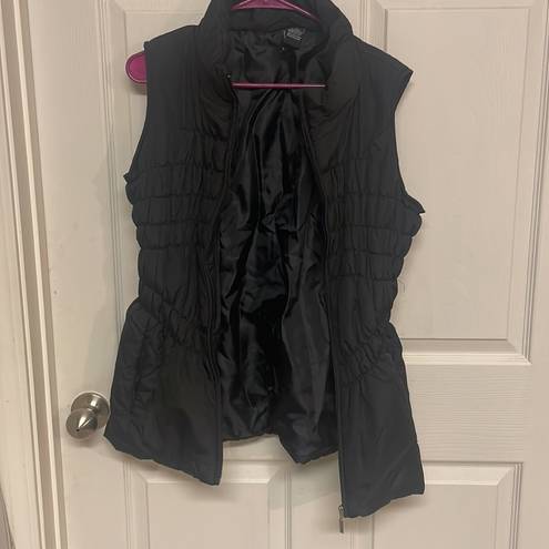 New Direction Black Ruched Puffer Vest