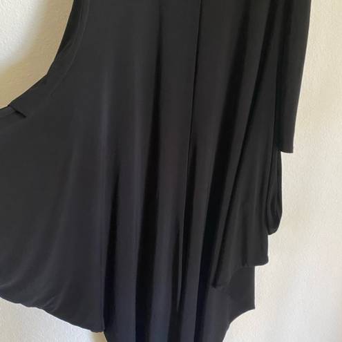 Joseph Ribkoff  Harem Drape Cold Shoulder Zip Up Chic Black Jumpsuit Size 8