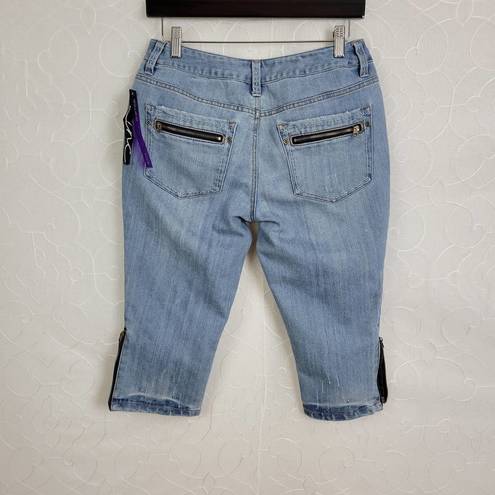 INC  Denim Womens Jean Shorts Size 6 Blue Bermuda Capri Pockets Regular Fit