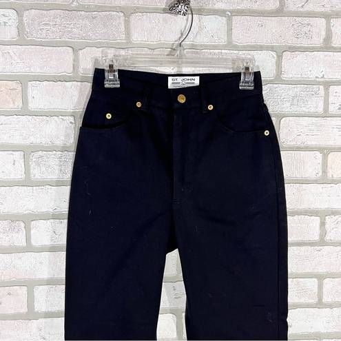 St. John  Signature High Rise Straight Leg Jeans in Black Size 2