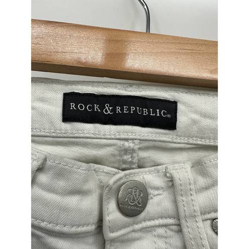 Rock & Republic  Kendall White Cotton Blend Denim Capri Jeans Women's Size 4