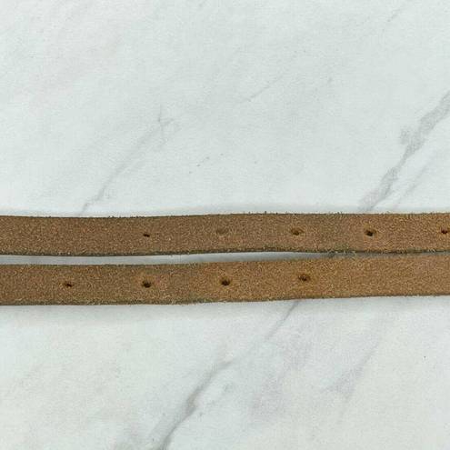 Gap  Silver Metallic Double Buckle Genuine Leather Belt Size Small S Womens