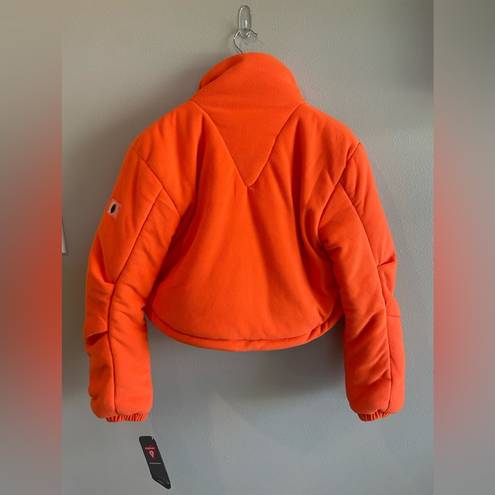 Free People Movement FP MOVEMENT Free People Neon Orange Puffer Jacket Cropped Insulated XS NWT