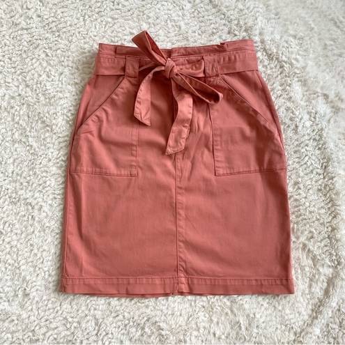 Hugo Boss  Utility Pocket Paperbag High Waist Belted Mini Skirt Size S Peach