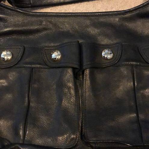 DKNY  Black Leather Shoulder Bag