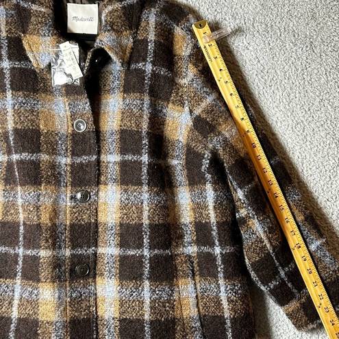 Madewell  Shacket Womens 1X Brown Plaid Wool Alpaca Belrose Shirt Jacket NEW