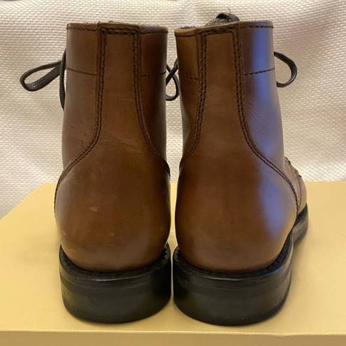 Krass&co Thursday boot  brown leather everyday combat cap toe ankle boots grunge 7.5