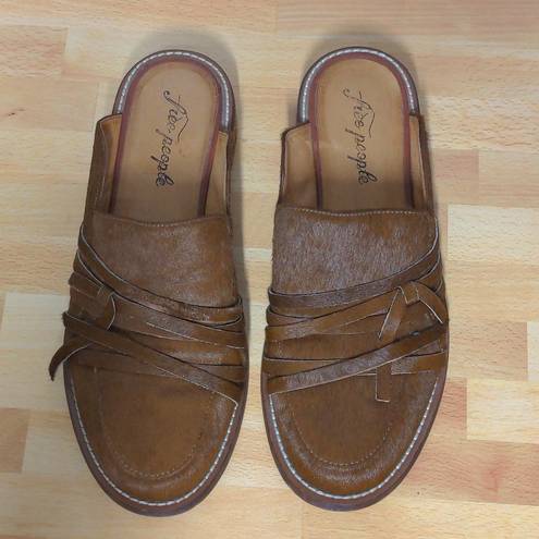 Free People Brown Saratoga Calf Hair Mules / Loafers / Slides - Size 39 (US 9)