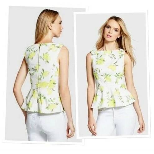 Kate Spade  Thalia Peplum Bow Top Lemons 4 Spring Shirt