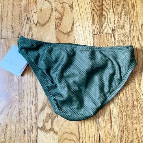 La Blanca NWT  Let’s Duet Hipster Bikini Bottom Olive Green Textured Sz 4