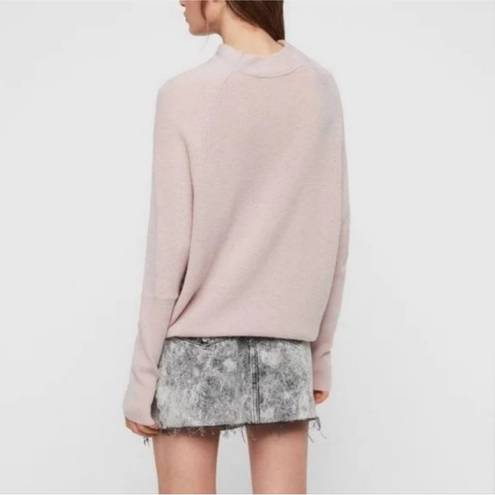 ALLSAINTS  Ridley Funnel Neck Cashmere and Wool Sweater-Shell Pink Size medium