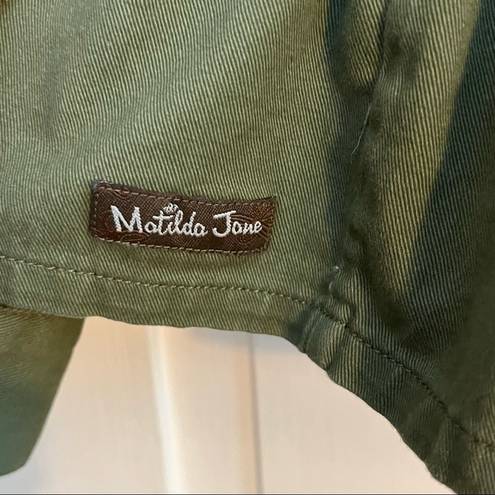 Matilda Jane  Lightweight Olive Green Boho Patchwork Ruffle Hem Jacket Sz Medium