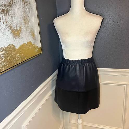 Vince  Lambs Leather Colorblock Skirt