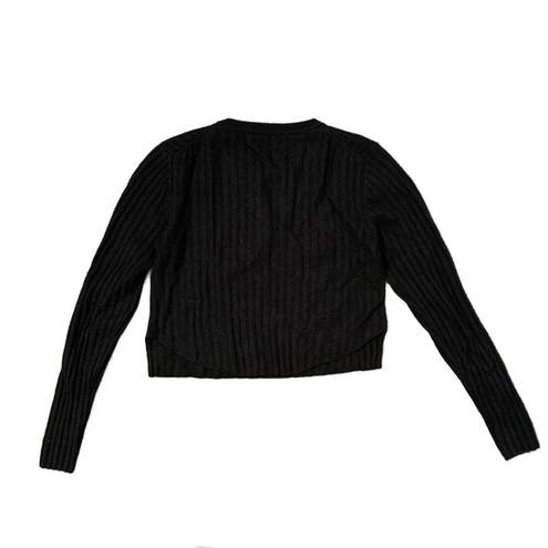 Babaton Aritzia |  Nathaniel Black Ribbed Cropped Wool Blend Sweater Size Small