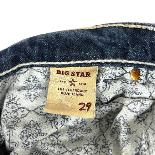 Big star  Womens Size 29 Cropped Jeans Straight Leg Thick Stitch Western Low Rise