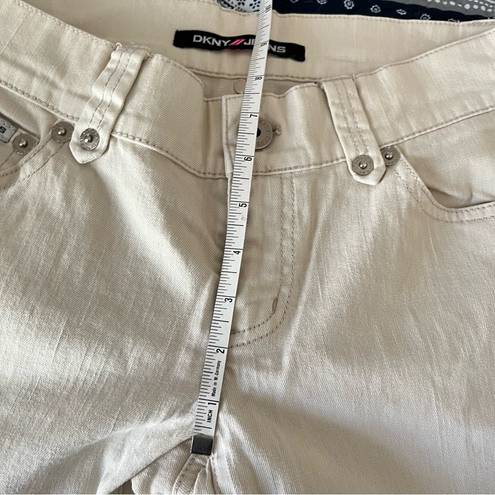 DKNY  Crop Cream Stretch Jeans Size 5