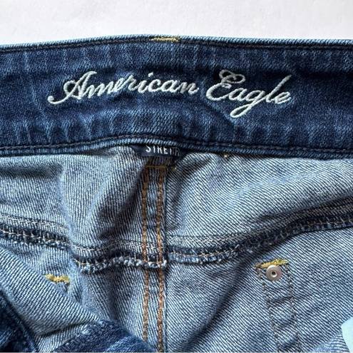 American Eagle  Artist Crop Jeans 14 Womens Studs Stretch Medium Wash Denim Ankle