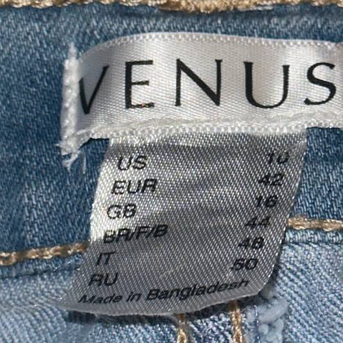 Venus Buttonfly Distressed Denim Bermuda Shorts