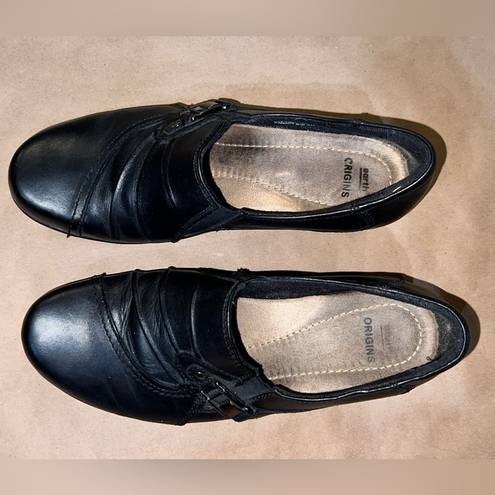 Earth Origins  Roxanne Black Leather Shoes Size 9