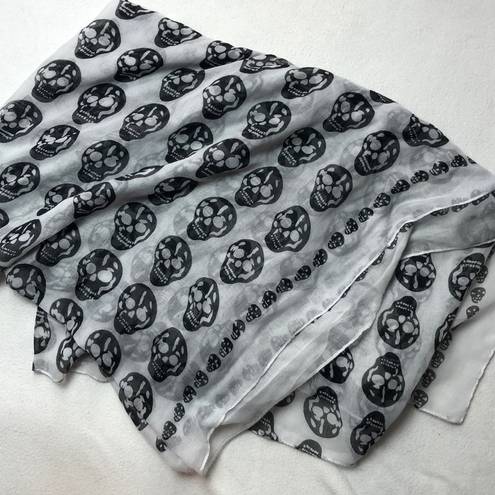 BP  Oversized Skull Print Scarf. Black and White Wrap Sarong Scarf