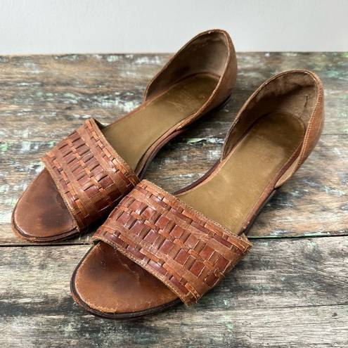 Krass&co G.H. Bass & . Tailored Vintage Leather Woven Sandals Size 7.5