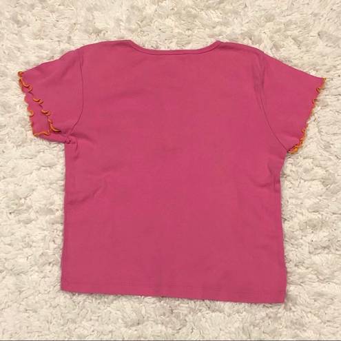 Edge Casual Corner Lettuce  T-Shirt Pink Medium