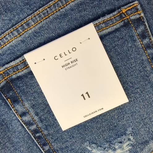 Cello  distressed high rise straight jeans size 11