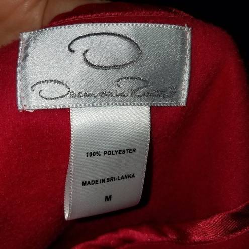 Oscar de la Renta  Red Fleece Long Sleeve Top Size Medium