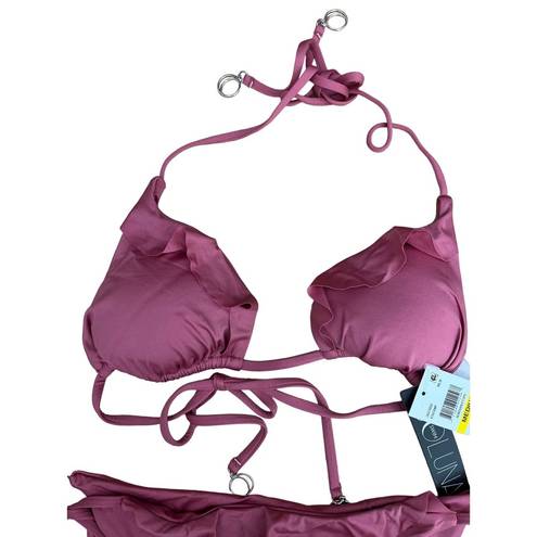 Mulberry Soluna 2 Piece Hipster Swim Bikini Top & Bottom  Pink Small NWT $108