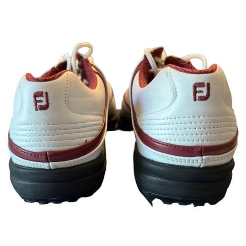 FootJoy  Golf Shoes Women 8.5 Merrell Collaboration White Spikes Comfort Red Trim