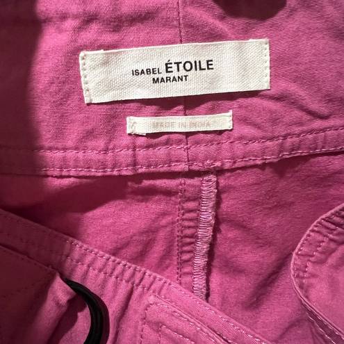 Isabel Marant  ETOILE High Rise Belted Tapered Pink Pants Sz 8