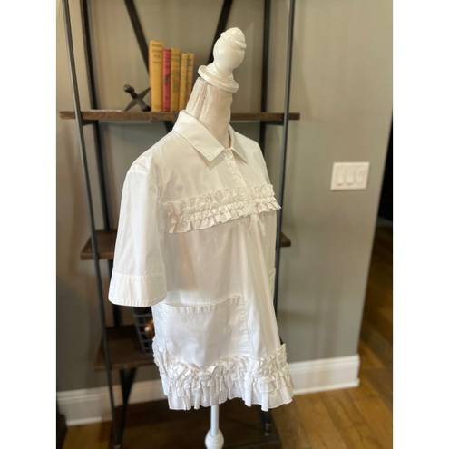 Jason Wu  Oversized Ruffle Shirt White Womens Size Small