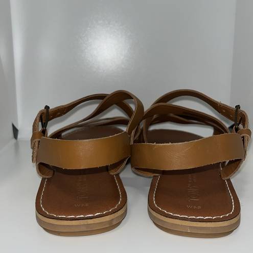 Toms  Sicily Strappy Leather Sandals Chestnut Brown Women’s 9.5 Summer