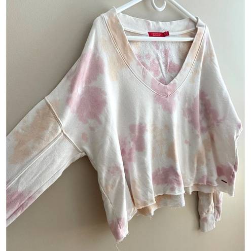 n:philanthropy  Large Aries Tie Dye Cropped Sweatshirt Mauve Moon