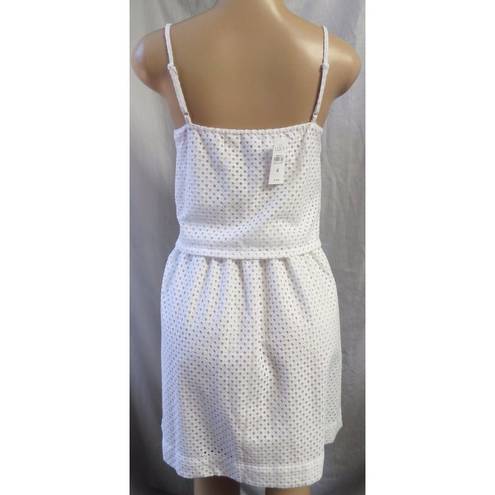 The Loft "" WHITE EYELET OVERLAY TOP CAREER CASUAL DRESS SIZE: 2P NWT $80