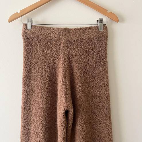 Stars Above Brown High Waisted Fuzzy Wide Leg Pants Size XS